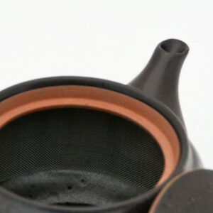 Tokoname molio japoniškas arbatinukas Kyusu, juodas