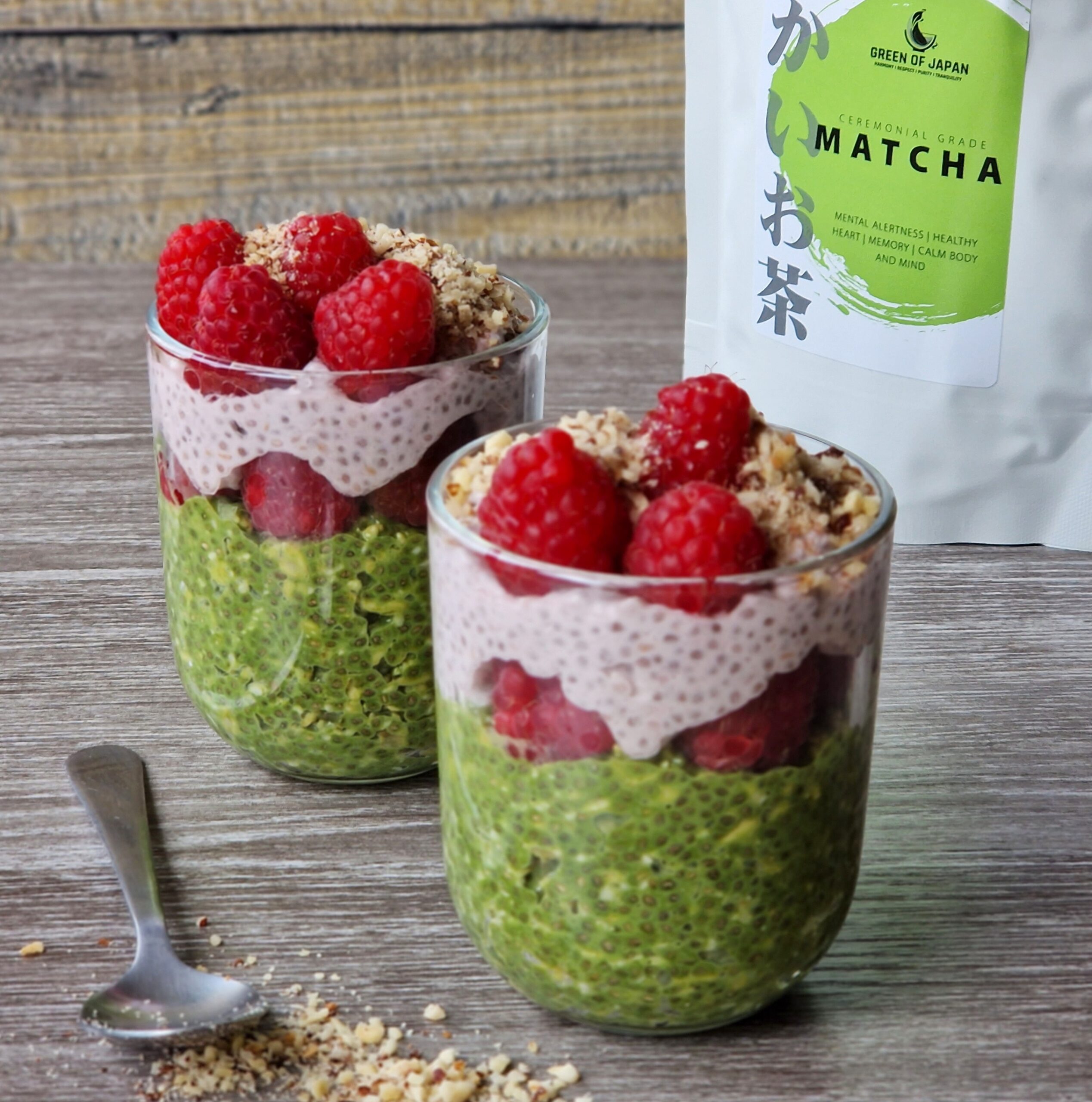 Matcha Rinkiniai Matcha Chia pudingas su avietėmis | JaponiskaZalia.lt - autentiška ...